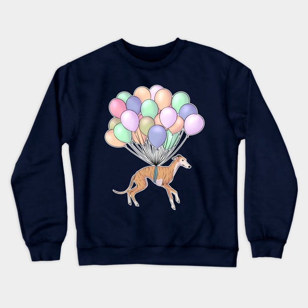 Flying Greyhound Crewneck Sweatshirt by Iluvmygreyhound